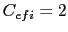 $ C_{efi}=2$